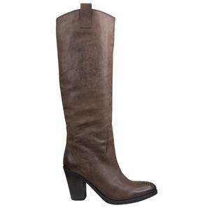 Paola Ferri Women’s Brown Leather Pull On Riding Boots Size 36 US 5.5